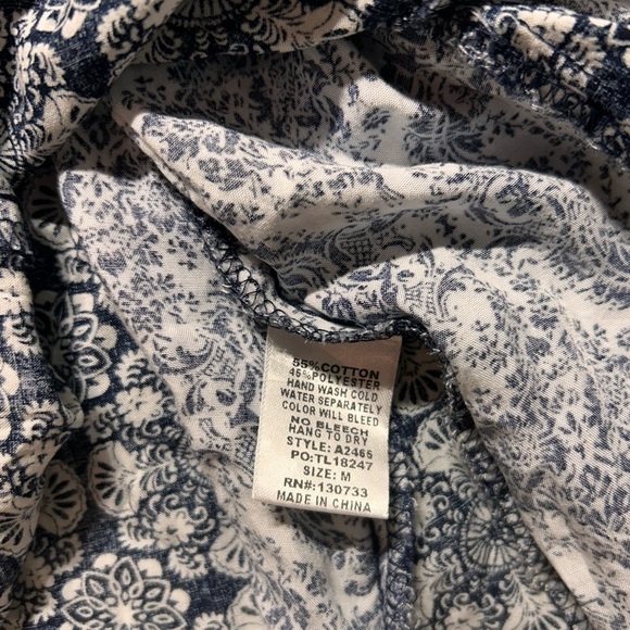 Vintage Umgee Navy White Floral Mini Dress Spaghetti Strap - Picture 5 of 5